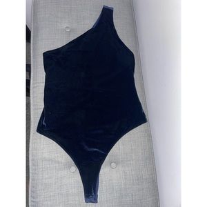 Fabletics Blue Velvet One Shoulder Bodysuit